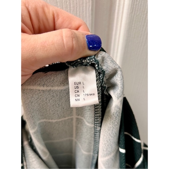 🟩 Dark Green Plaid Jumpsuit Playsuit Grid Pattern Geometric Stripe Cut Out Back - Picture 11 of 12